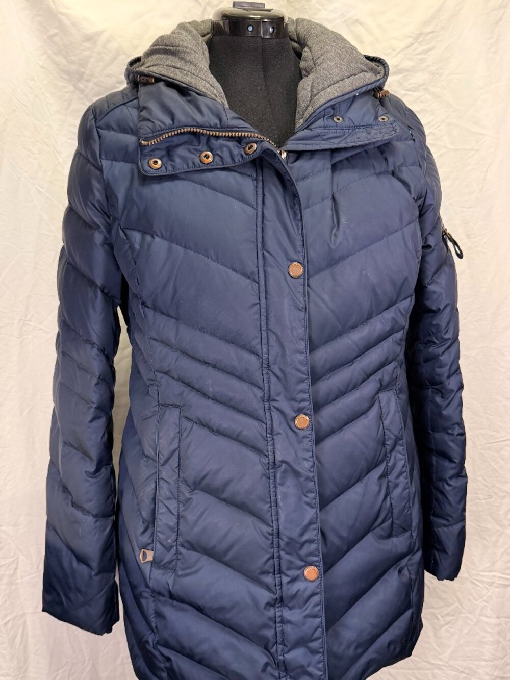 Marc New York Andrew Marc XL Navy Down Puffer Coat Detachable Hood